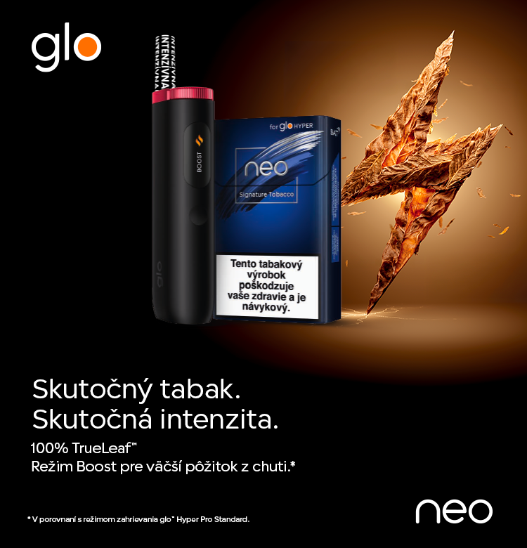 Bannerový obrázok: neo™ Signature Tobacco. Skutočný tabak, skutočná intenzita. 100% TrueLeaf™, režim Boost pre väčší pôžitok z chuti.
