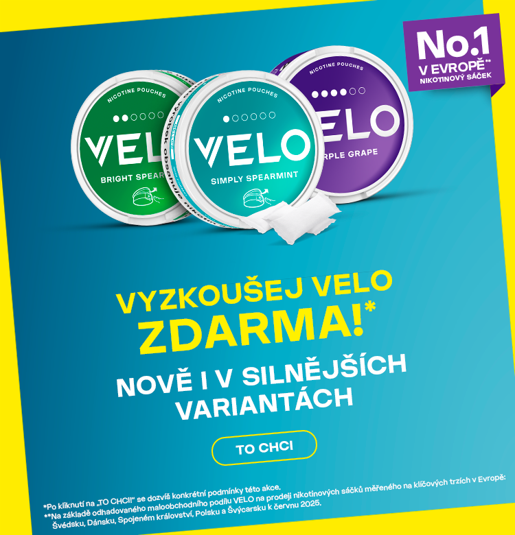 Bannerový obrázek: Vyzkoušej VELO zdarma – nově i silnější varianty